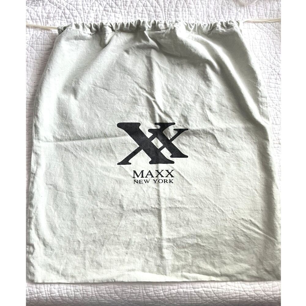 Maxx New York Dust Bag 20 In X 21 In Green Logo Canvas Cotton Drawstring Storage